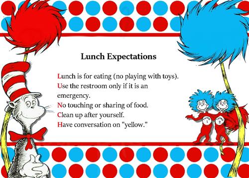 Behavior expectations at lunch 